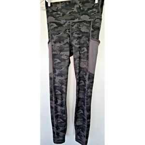 Powerhold By Fabletics Women's Medium Green gray Camo Active Leggings VEUC
